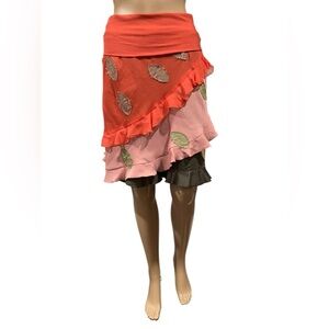 CoVelo Clothing Skirt Womens Tiered Ruffled Midi Layered Boho Y2K Size M